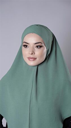 Çağla Yeşili Pratik Hazır Geçmeli Tesettür Eşarp Aerobin Kumaş Düz Hijab 2309_32