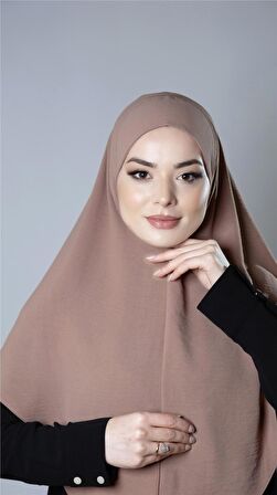 Taba Pratik Hazır Geçmeli Tesettür Eşarp Aerobin Kumaş Düz Hijab 2309_33