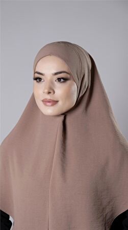 Taba Pratik Hazır Geçmeli Tesettür Eşarp Aerobin Kumaş Düz Hijab 2309_33
