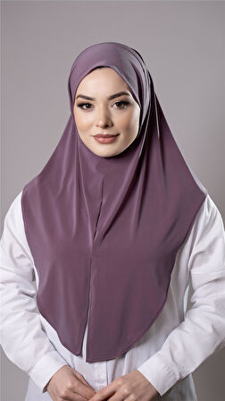 Violet Pratik Hazır Geçmeli Tesettür Eşarp Sandy Kumaş Yırtmaçlı Düz Hijab 2310_21