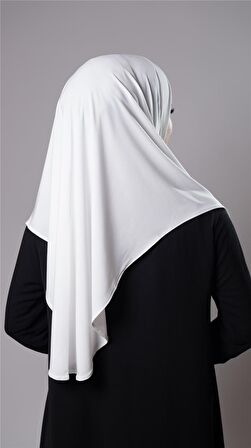 Krem Pratik Hazır Geçmeli Tesettür Eşarp Sandy Kumaş Yırtmaçlı Düz Hijab 2310_40
