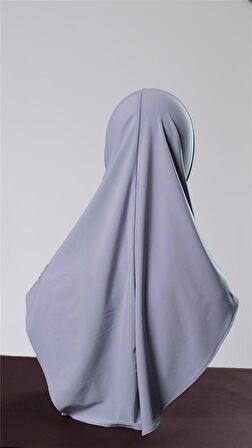 Gri Pratik Hazır Geçmeli Genç Tesettür Bone Sandy Kumaş Düz Hijab 2312_15