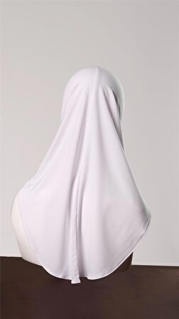 Beyaz Pratik Hazır Geçmeli Genç Tesettür Bone Sandy Kumaş Düz Hijab 2312_42
