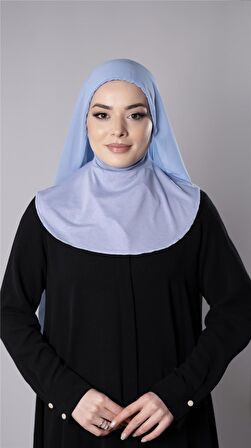 Bebe Mavisi Pratik Hazır Geçmeli Şal Şifon Kumaş Hijab Bone 3009_11