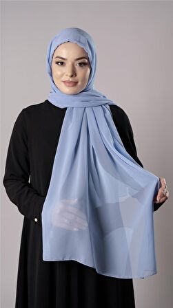 Bebe Mavisi Pratik Hazır Geçmeli Şal Şifon Kumaş Hijab Bone 3009_11