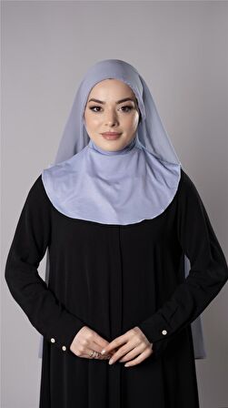 Gri Pratik Hazır Geçmeli Şal Şifon Kumaş Hijab Bone 3009_15