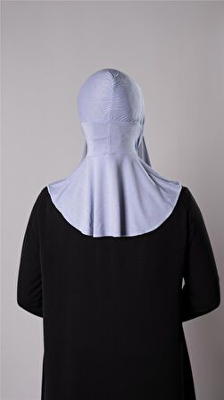 Gri Pratik Hazır Geçmeli Şal Şifon Kumaş Hijab Bone 3009_15
