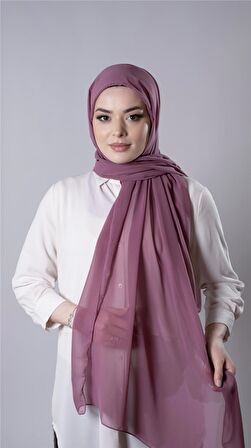 Gül Kurusu Pratik Hazır Geçmeli Şal Şifon Kumaş Hijab Bone 3009_18