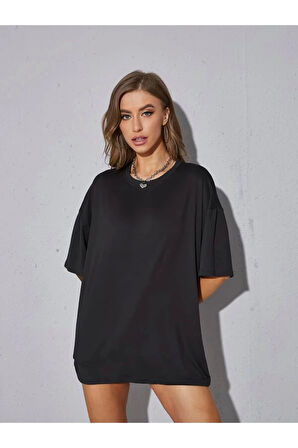 Unisex Oversize Siyah Bol Kesim Tshirt