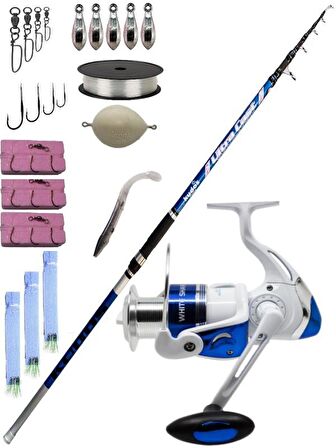 Kudos Ultra Cast 3.90 mt  & Remixon White Shark 65 Surf Casting Seti 50 li