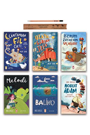 Çantamdan Fil Çıktı - Uzaya Giden Tren - Melodi - Balino - Nohut Adam Set 6 Kitap