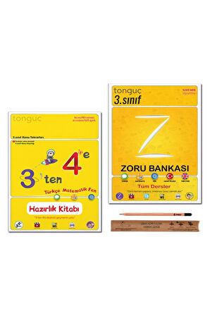 4. Sınıf 3 Ten 4 E Hazırlık Tekrar Kitabı - 3. Sınıf Zoru Bankası Tüm Dersler Set 2 Kitap