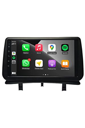 Renault Clio 3 Android Carplay Multimedya 2005-2011 4GB RAM - 64Gb Hafıza - 8 Çekirdek