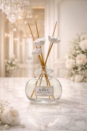 Beyaz Çiçekler Seramik Taş Çiçekli Çubuklu Oda Kokusu White Flowers 80 ml