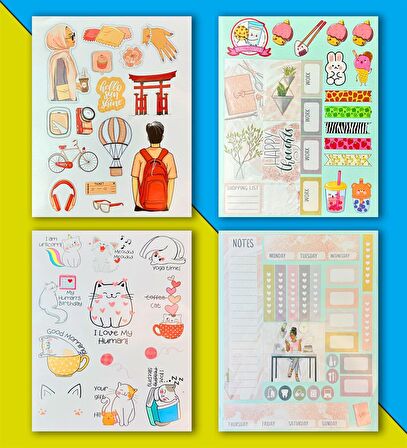 My DIY Sticker Book 24 * 17 cm 16 Sayfa Özel Tasarım Rengarenk Sticker Kitabı