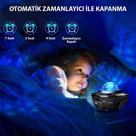 Smart Starry Projektör Light-Blth+Müzik+7Farklı Ambians