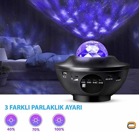 Smart Starry Projektör Light-Blth+Müzik+7Farklı Ambians