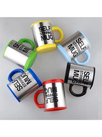 Kişiye Özel Kendini Karıştıran Mikser Kupa Termos Bardak Siyah - Self Stirring Mug