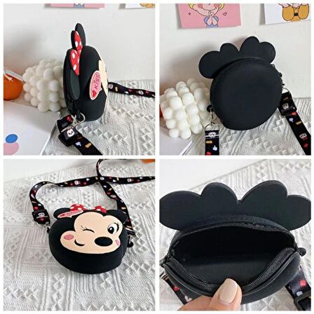 Mickey Mouse Minnie Mouse Tasarım Silikon Omuz Askılı Çanta