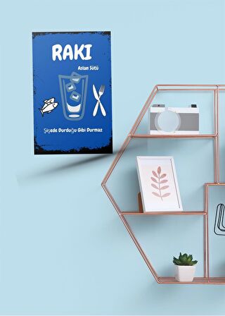 Rakı Ahşap Retro Poster 28 x 20