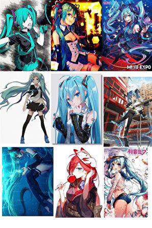 Hatsune Miku - Anime Duvar  Poster 27 Adet -10cm*15cm