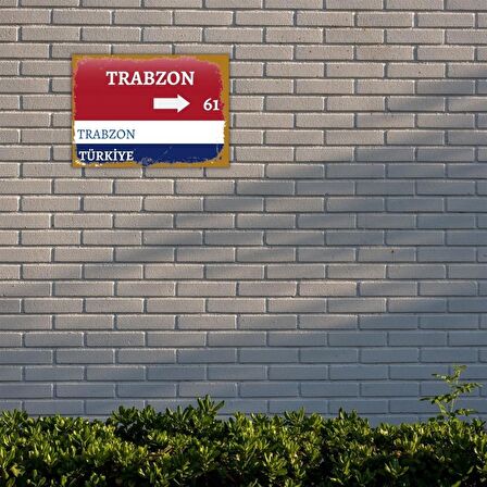 Trabzon Sokak Tabelası Görünümlü Retro Ahşap Poster