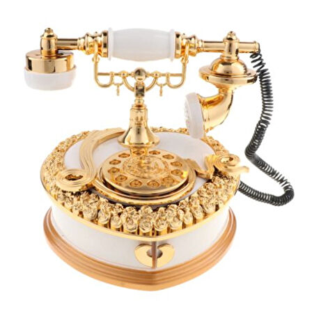 Nostaljik Telefon Müzik Kutusu Çekmeceli