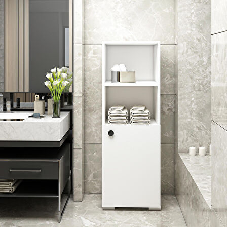 Shıba Banyo Dolabı Beyaz Mdf Çok Amaçlı Dolap