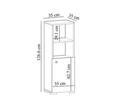 Shıba Banyo Dolabı Beyaz Mdf Çok Amaçlı Dolap