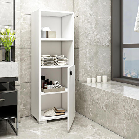 Shıba Banyo Dolabı Beyaz Mdf Çok Amaçlı Dolap