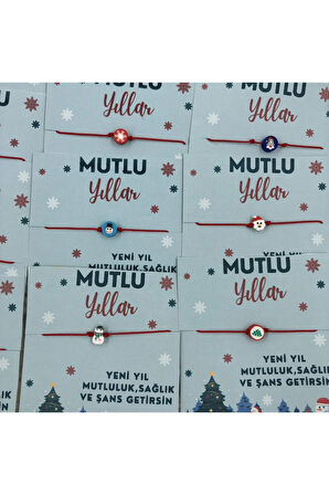 Yılbaşı Figürlü Yeni Yıl Bilekliği (20 Adet)