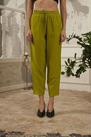 RAHAT KALIP DESENLİ KUMAŞ PANTOLON