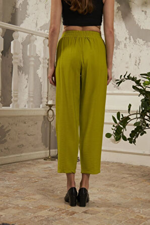 RAHAT KALIP DESENLİ KUMAŞ PANTOLON