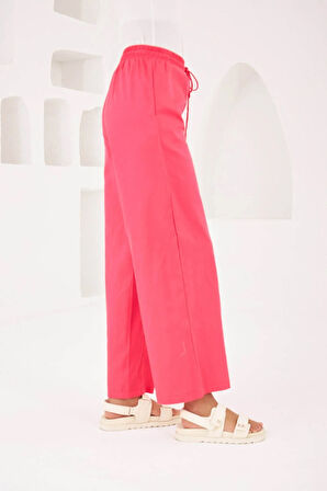 KADIN BELİ LASTİKLİ RAHAT KALIP PAMUK GABARDİN PANTOLON