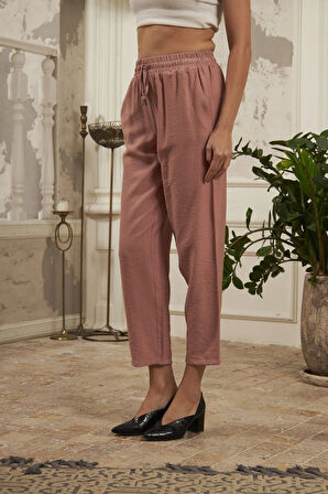 RAHAT KALIP DESENLİ KUMAŞ PANTOLON