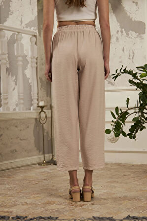 RAHAT KALIP DESENLİ KUMAŞ PANTOLON