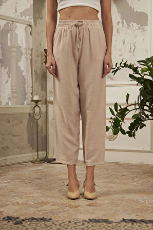 RAHAT KALIP DESENLİ KUMAŞ PANTOLON