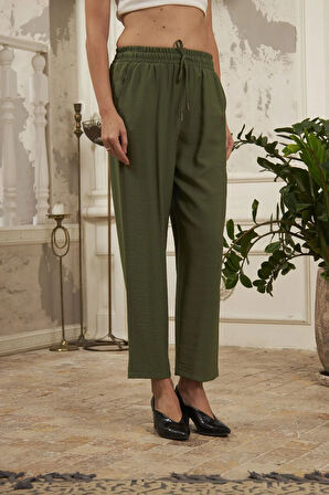 RAHAT KALIP DESENLİ KUMAŞ PANTOLON