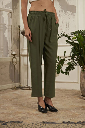 RAHAT KALIP DESENLİ KUMAŞ PANTOLON