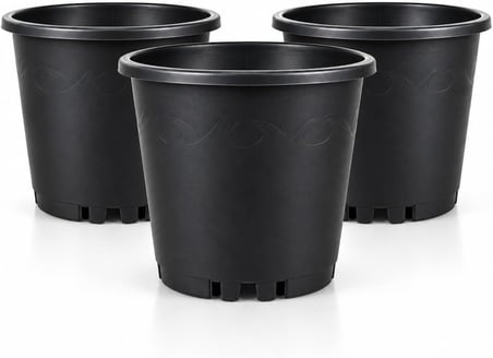 3L Üretim Saksısı — Ø16 Siyah Plastik Saksı — Fidan, Çiçek, Yetiştirme Kabı