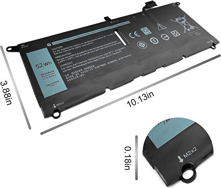 DELL XPS 9380 P82G P82G002 Orijinal Batarya Pil