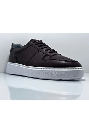 Ayaktarz MİWANO Kahve-Beyaz Eva Taban Bağcıklı Hakiki Deri Günlük Erkek Ayakkabı