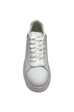 Unisex Yüksek Taban Günlük Spor Sneaker Ayakkabı Beyaz-Siyah