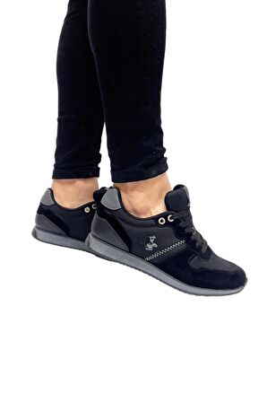 Erkek Günlük Casual Sneaker Ayakkabı Siyah-Füme Leona