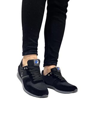 Erkek Günlük Casual Sneaker Ayakkabı Siyah-Füme Leona