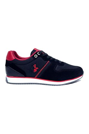 Erkek Günlük Casual Sneaker Ayakkabı Siyah-Kırmızı Leona