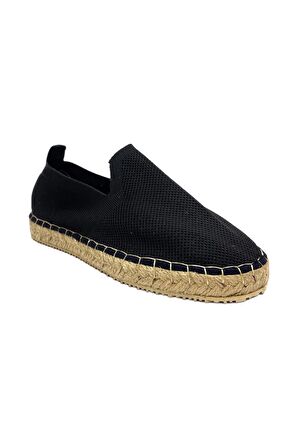 Unisex Siyah Triko Espadril