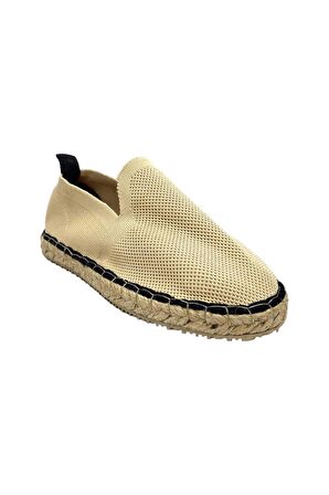 Unisex Bej Triko Espadril