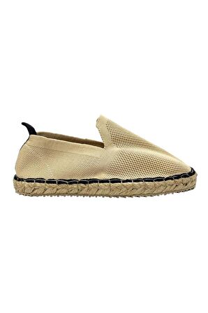 Unisex Bej Triko Espadril