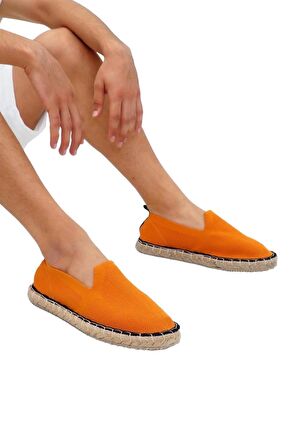 Unisex Turuncu Triko Espadril